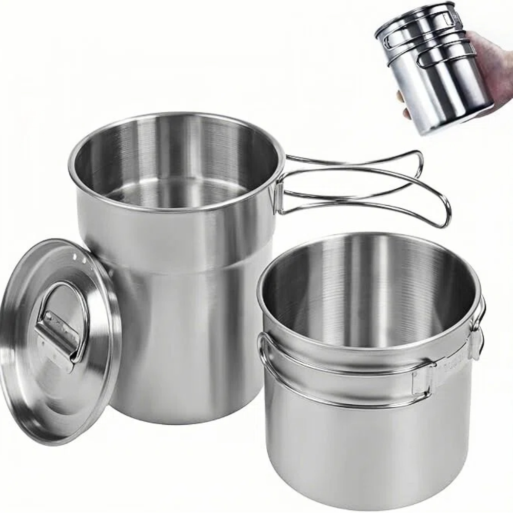 Camping Cooking Pot With Lid - Foldable Camping Cups Mugs Camping Pot