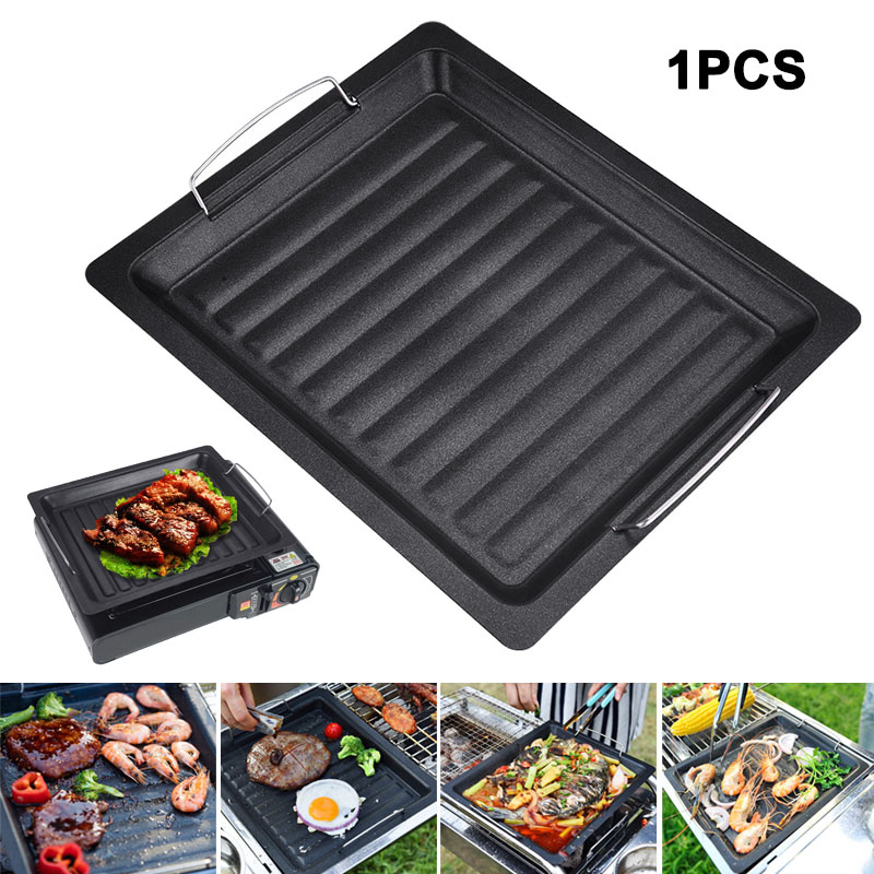 Camping Cooking Pan - Outdoors Thick Square Grill Pan With