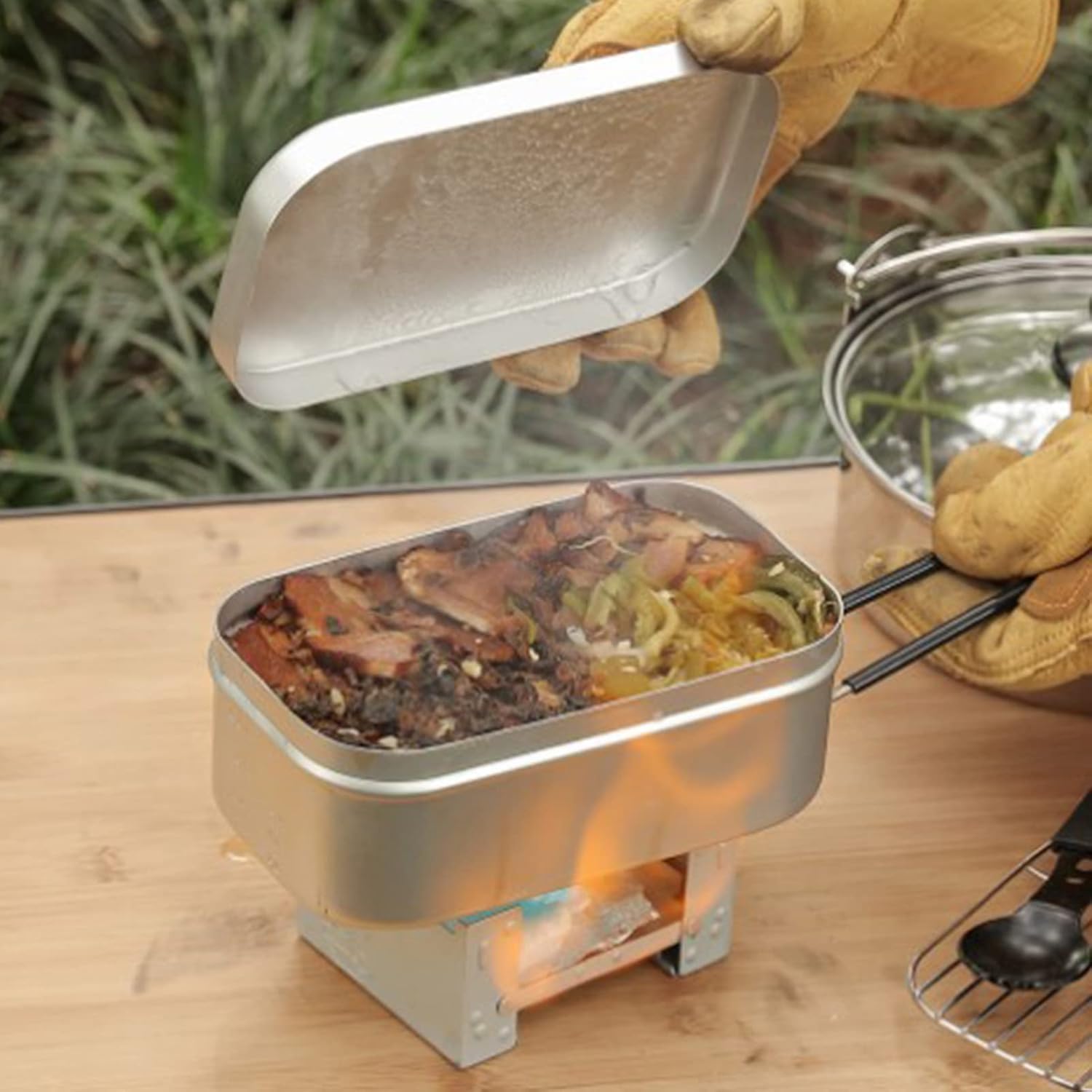 Camping Cooking Books - Foldable Bento Box Handle, Lunch Container