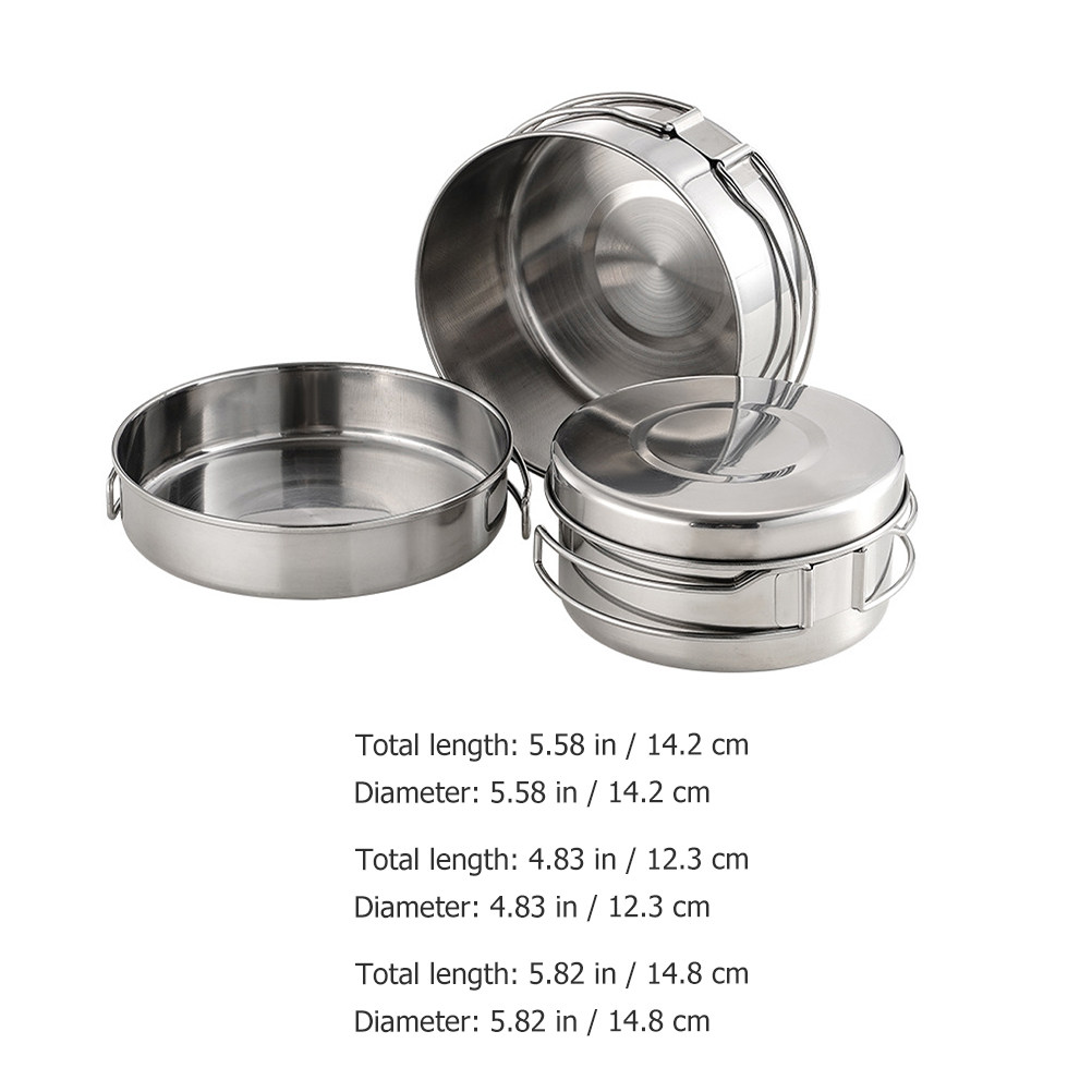 1Set Stainless Steel Camping C - Camping Cooking Pan ulasan dan harga