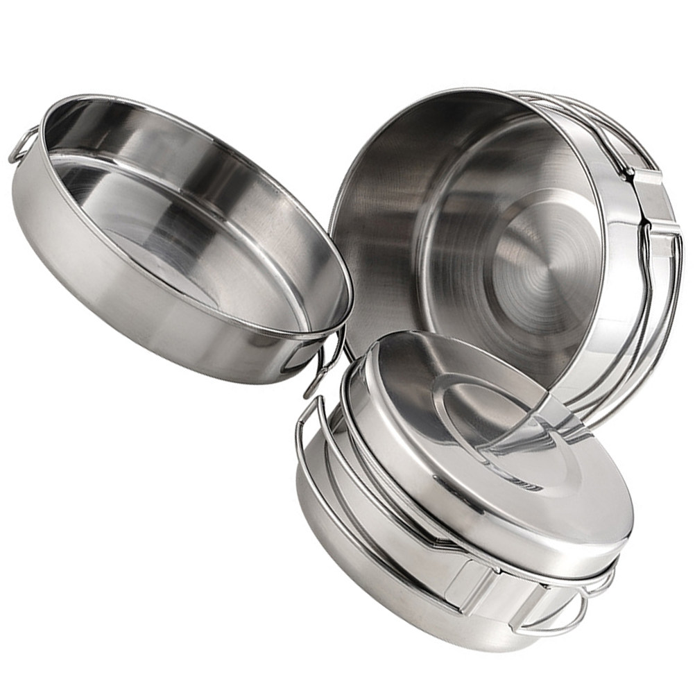 1Set Stainless Steel Camping C - Camping Cooking Pan ulasan dan harga