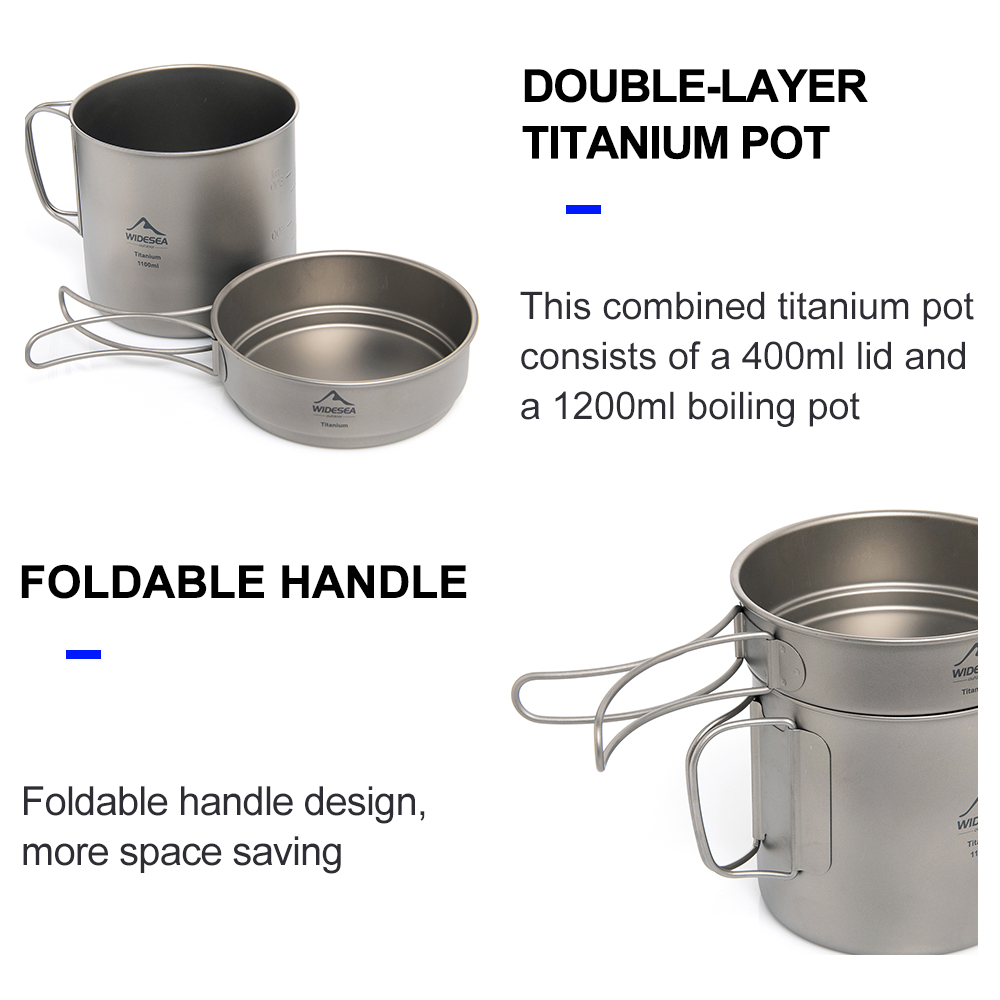Widesea Ultralight Titanium Ca - Camping Cooking Pan ulasan dan harga