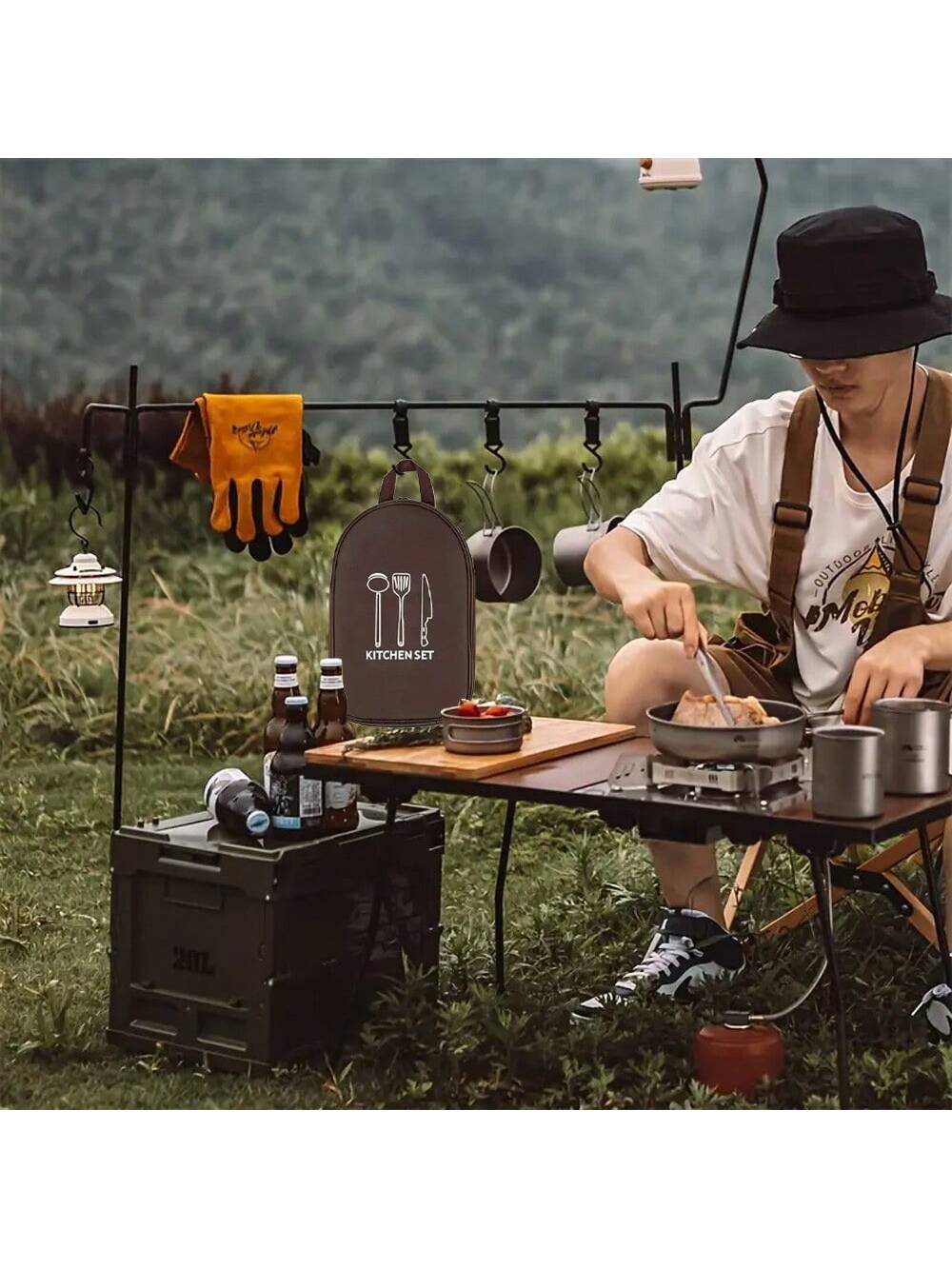 Outdoor Camping Cookware Stora - Camping Cooking Utensils Storage ulasan dan harga