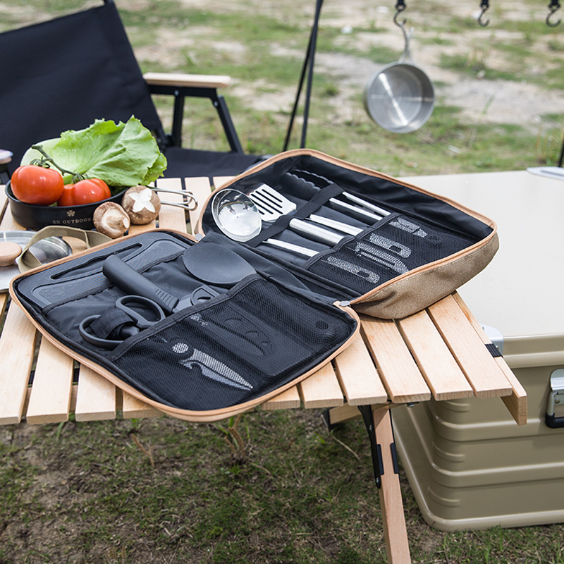 8pcs Camping Kitchen Cookware  - Camping Cooking Utensils Storage ulasan dan harga