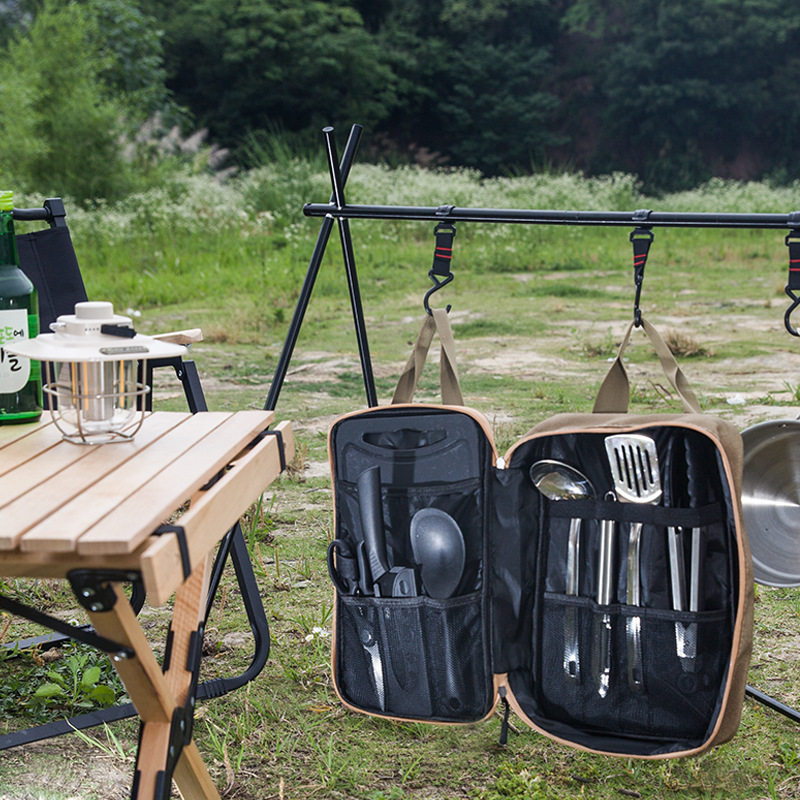 8pcs Camping Kitchen Cookware  - Camping Cooking Utensils Storage ulasan dan harga