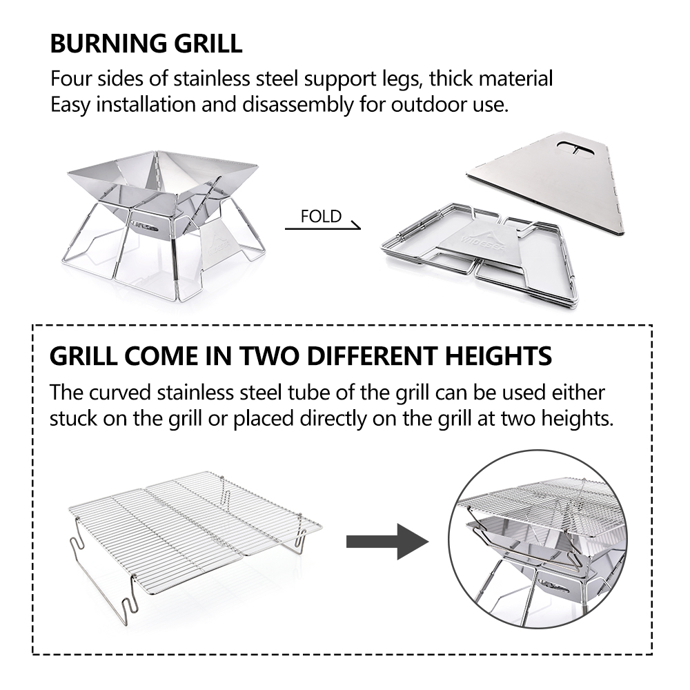 Widesea Windproof Wood-Burning - Camping Cooking Meat ulasan dan harga
