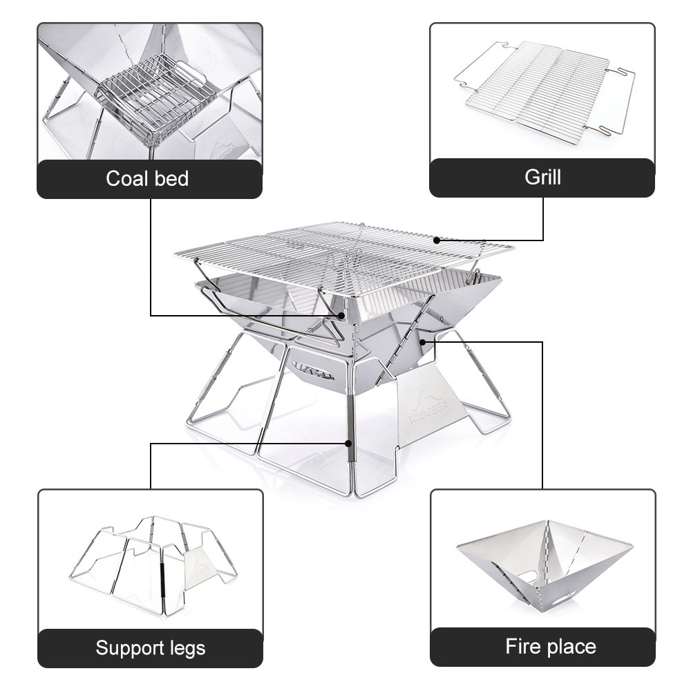 Widesea Windproof Wood-Burning - Camping Cooking Meat ulasan dan harga