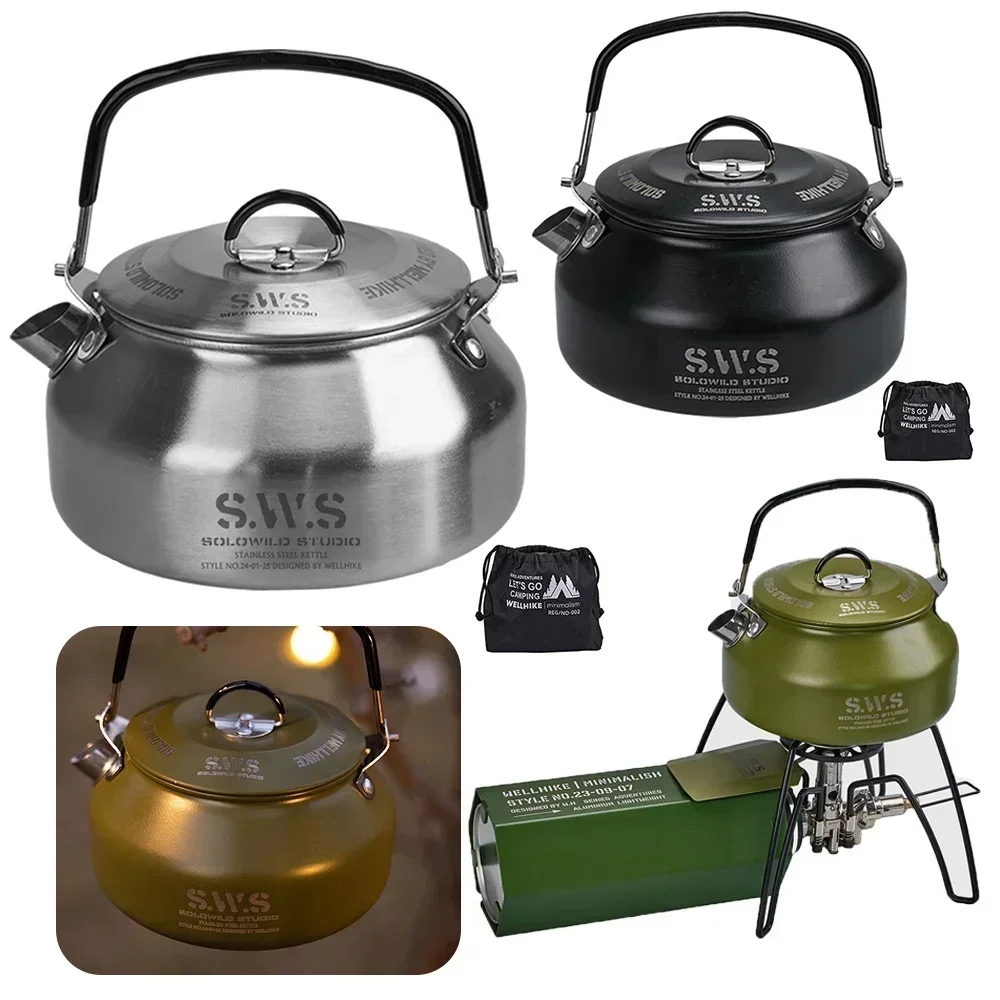 Stainless Steel Kettle 0.8L Po - Camping Cooking Kettle ulasan dan harga