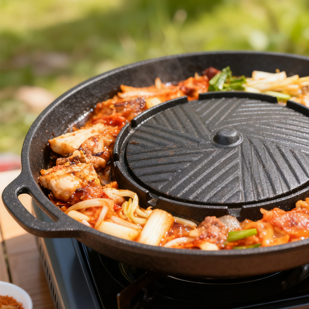 KOSUN Korean BBQ Grill Pan 2 i - Camping Cooking Meat ulasan dan harga