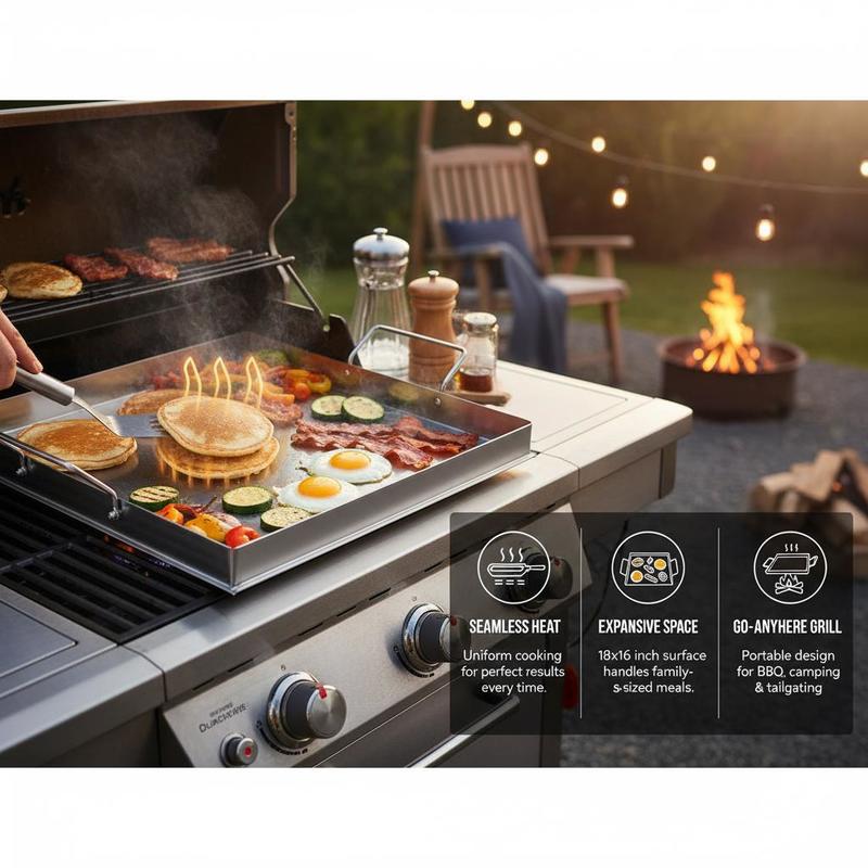 Universal Flat Top Griddle 18x - Camping Cooking Pan ulasan dan harga