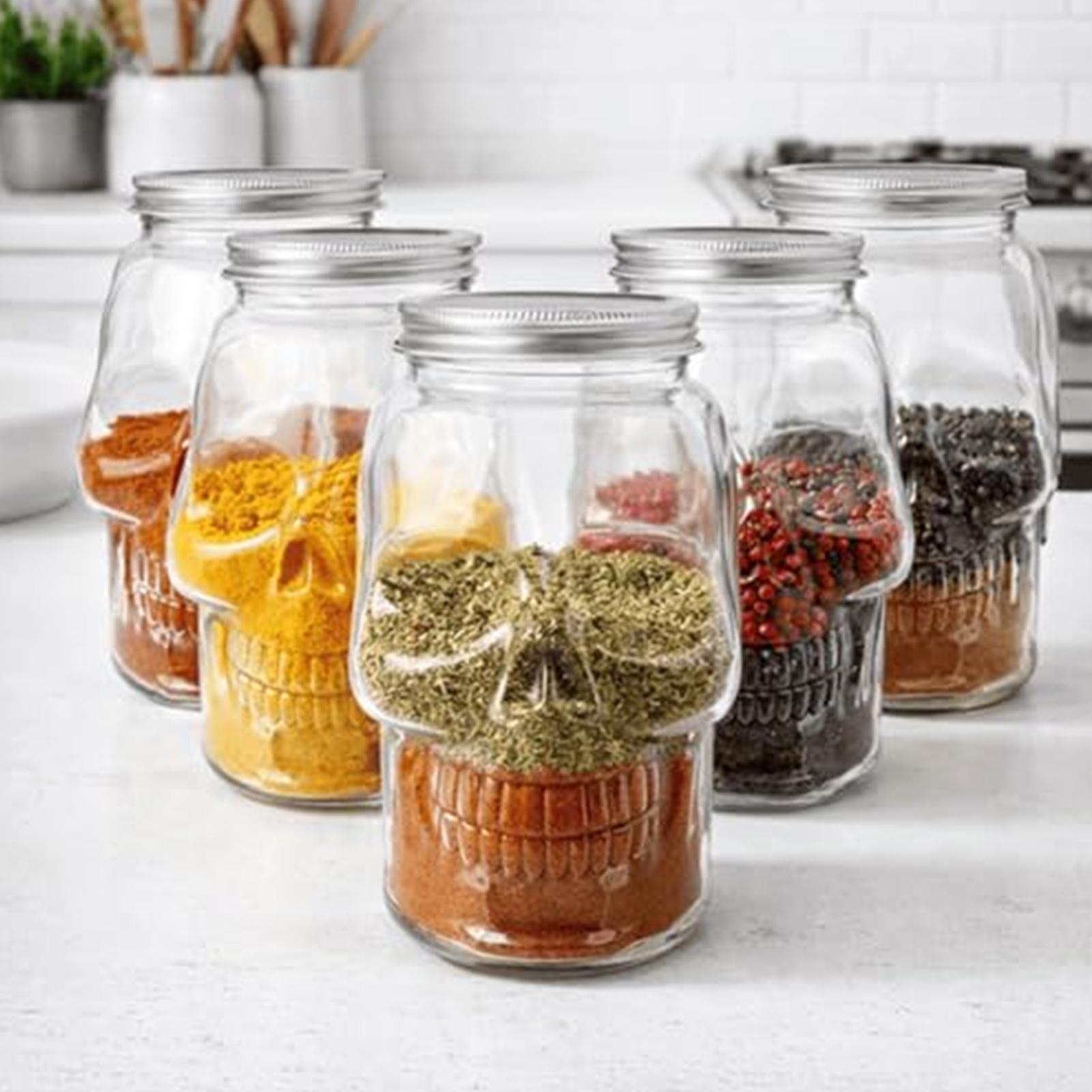500ml/800ml Skull Jars Reusabl - Camping Cooking Kids ulasan dan harga