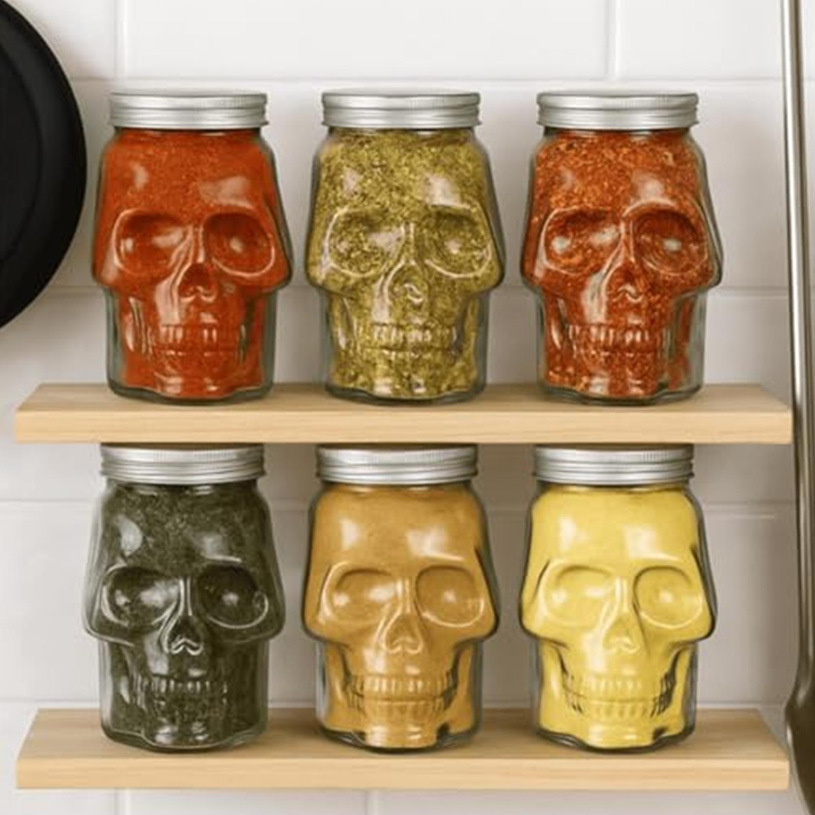 500ml/800ml Skull Jars Reusabl - Camping Cooking Kids ulasan dan harga