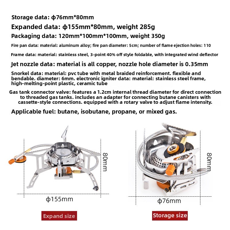 Split-type portable windproof  - Camping Cooking Gas Canister ulasan dan harga