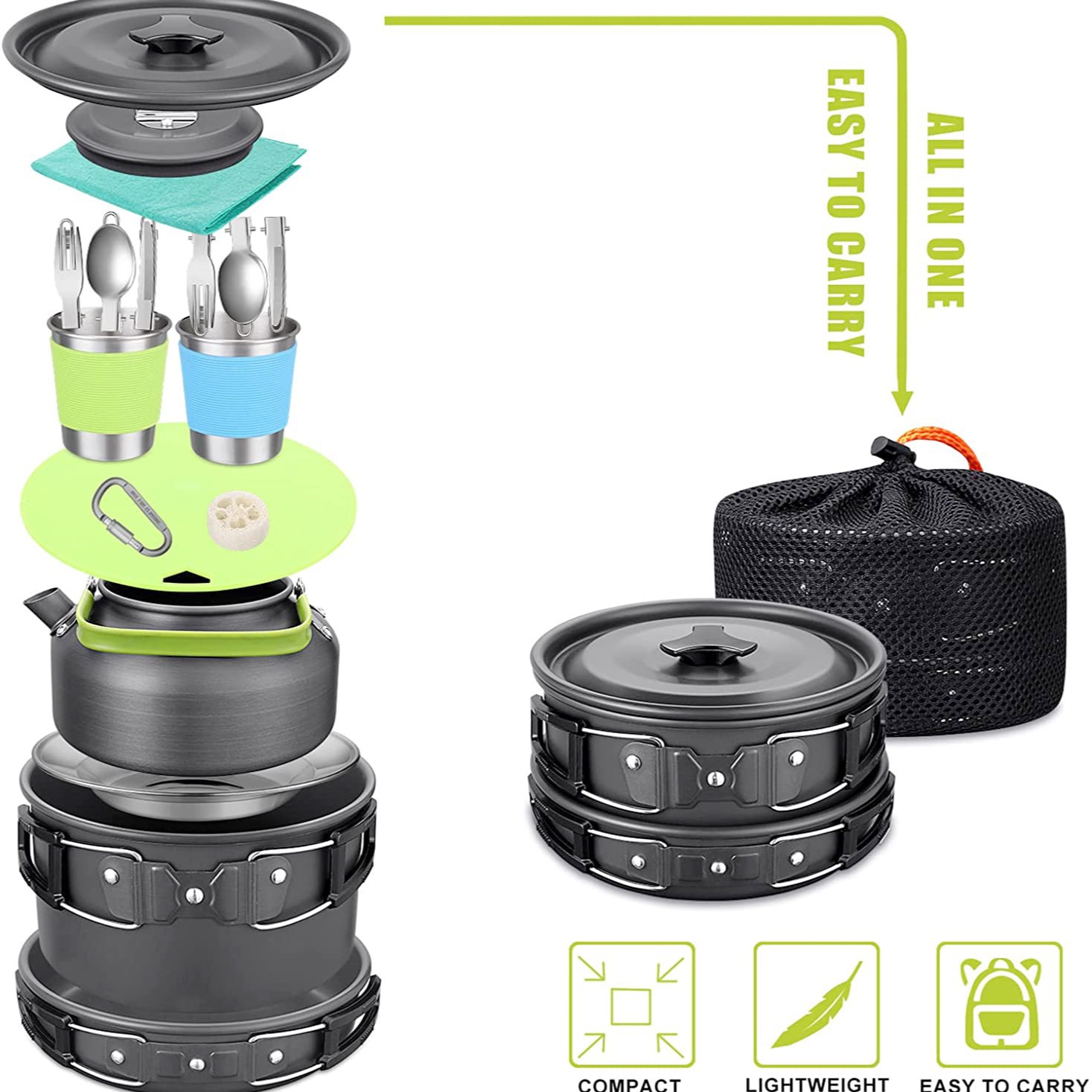 Complete 2-3 Person Camping Co - Camping Cooking Easy ulasan dan harga