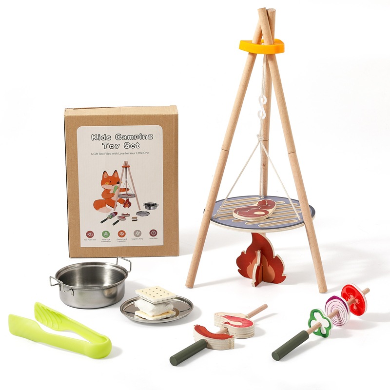 Wooden Kids Camping Barbecue T - Camping Cooking Kids ulasan dan harga