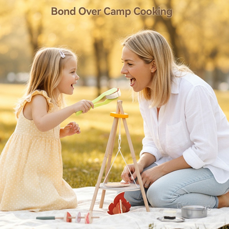 Wooden Kids Camping Barbecue T - Camping Cooking Kids ulasan dan harga