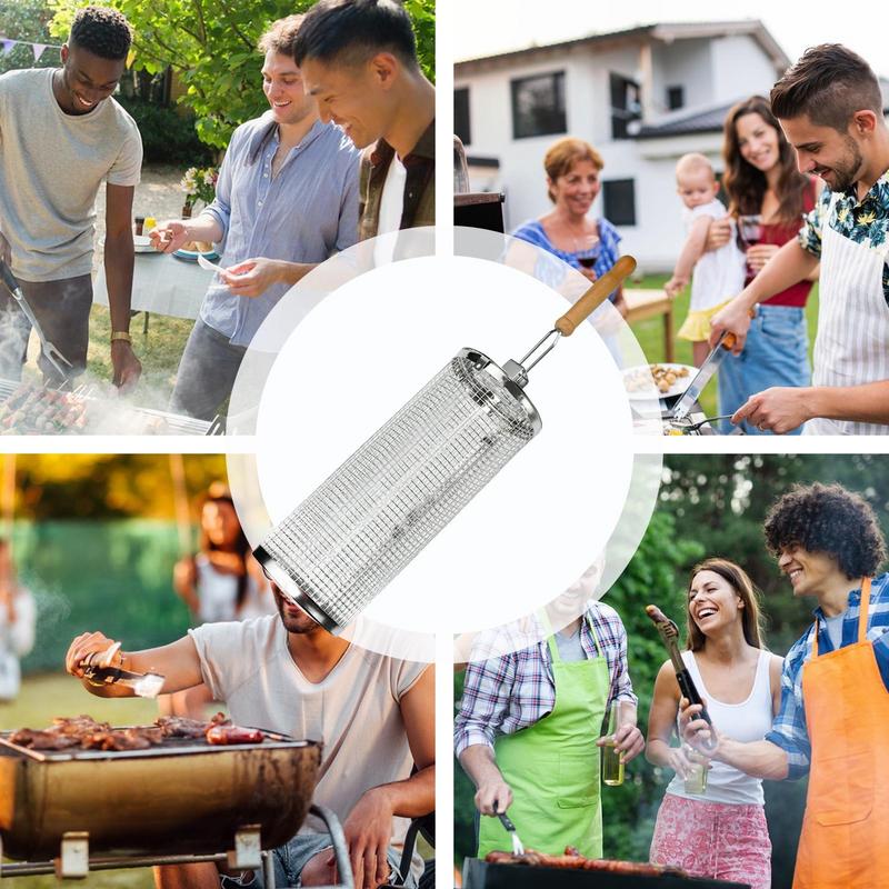 1pc Stainless Steel Rotating B - Camping Cooking Cylinder ulasan dan harga