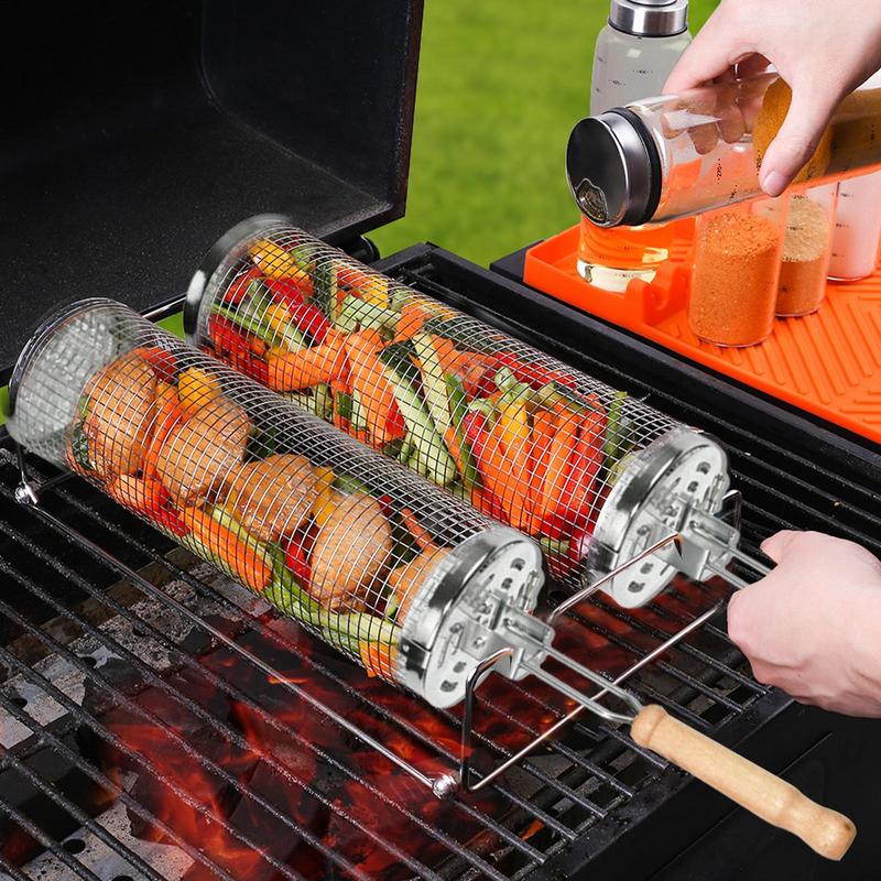 1pc Stainless Steel Rotating B - Camping Cooking Cylinder ulasan dan harga