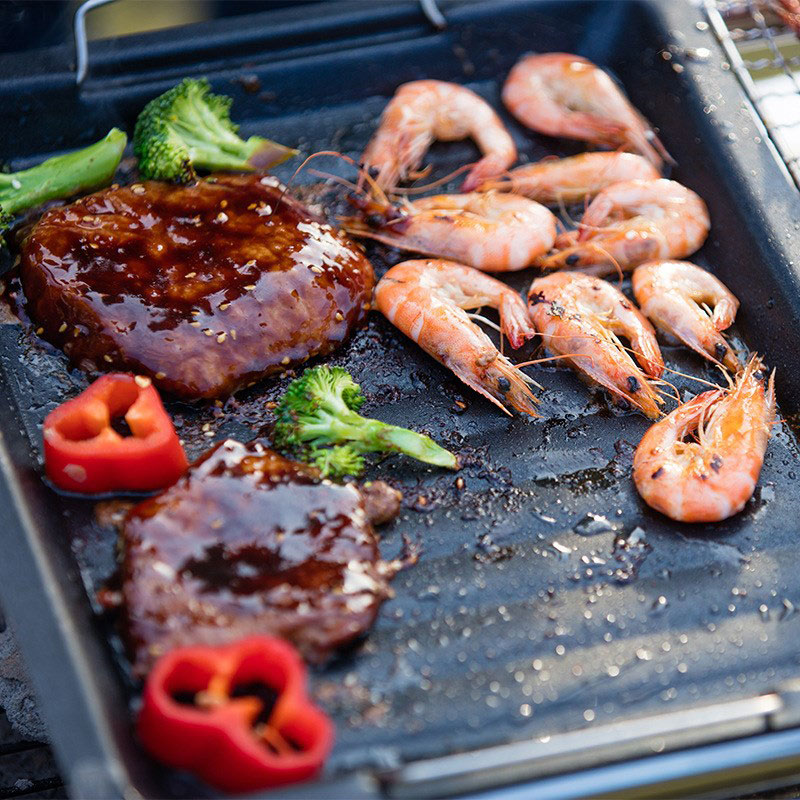 Outdoors Thick Square Grill Pa - Camping Cooking Pan ulasan dan harga