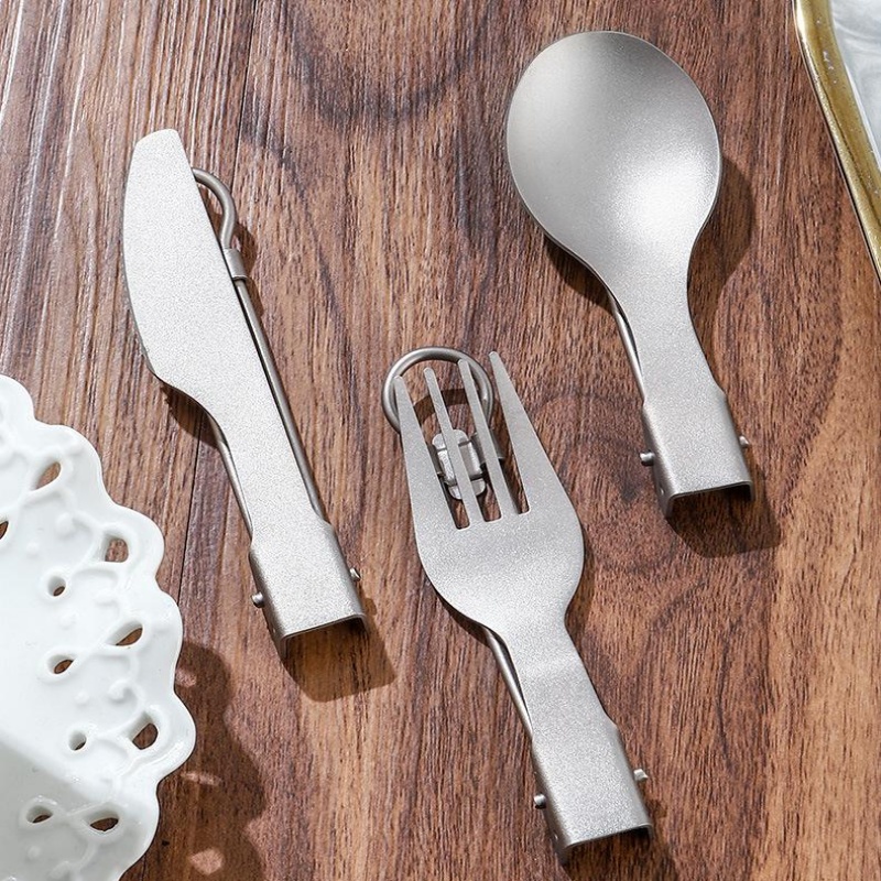 Titanium Foldable Utensil Set  - Camping Cooking Set Lightweight ulasan dan harga