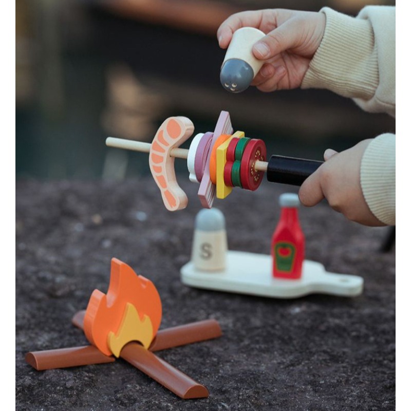 Wooden Camping Pretend Play Se - Camping Cooking Kids ulasan dan harga