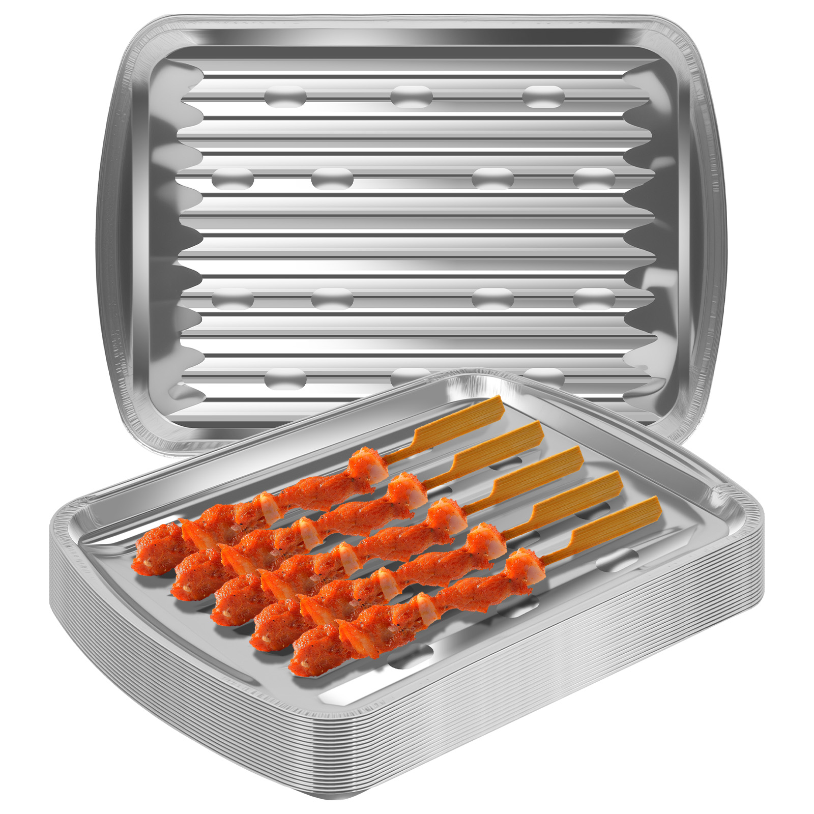 Aluminum Foil Trays Non-Stick  - Camping Cooking Pan ulasan dan harga