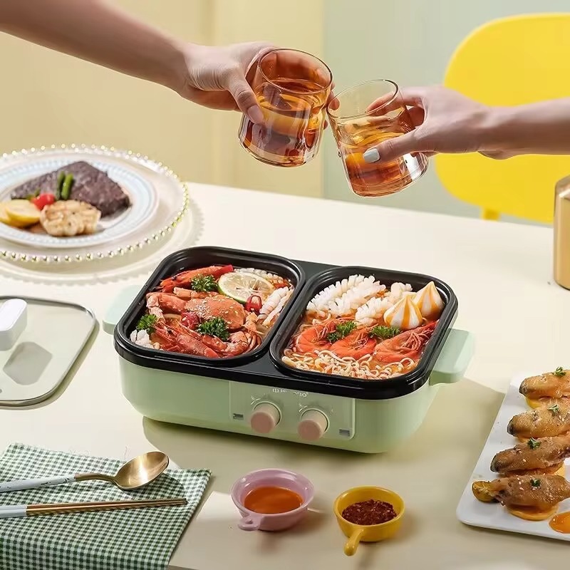 Non-stick barbecue hot pot mul - Camping Cooking Electric ulasan dan harga
