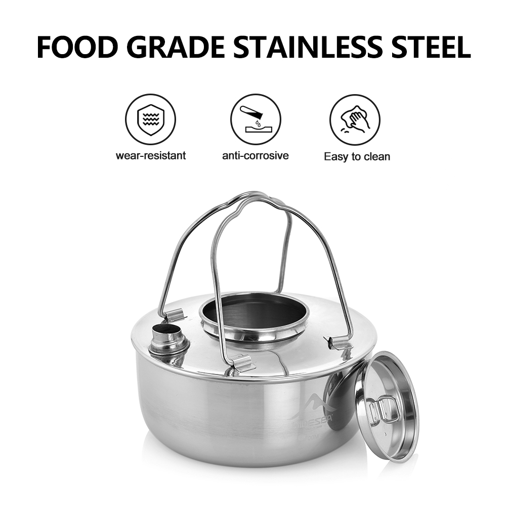 Widesea Camping Outdoor 1.7L S - Camping Cooking Kettle ulasan dan harga