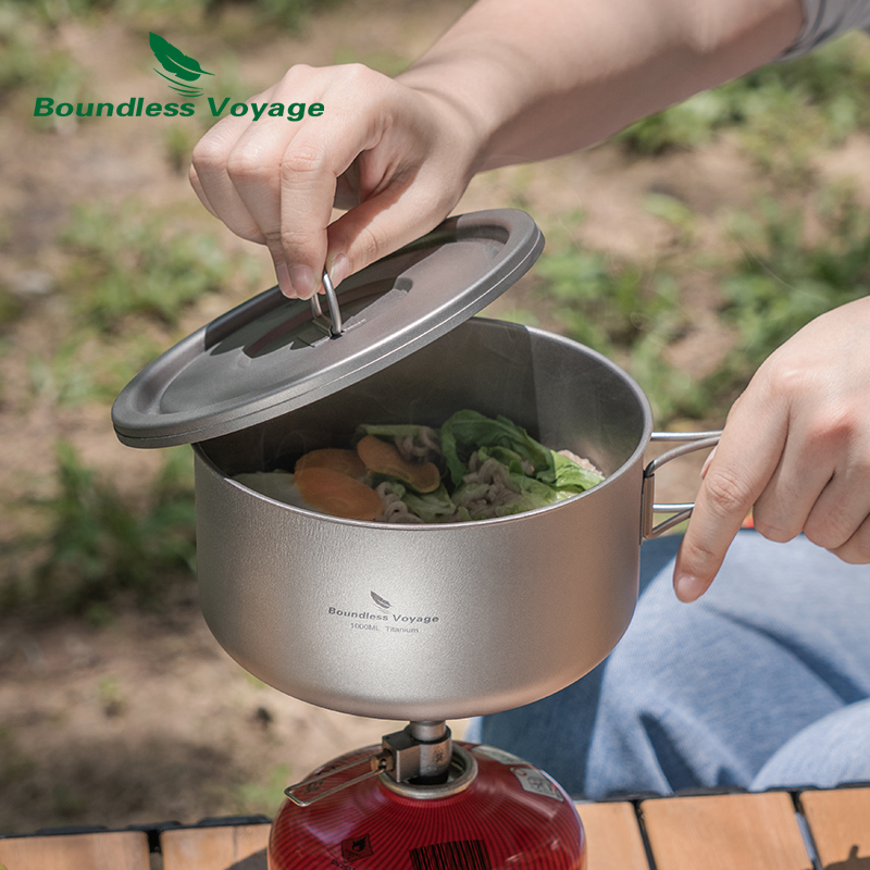 Boundless Voyage Titanium Camp - Camping Cooking Pot With Lid ulasan dan harga