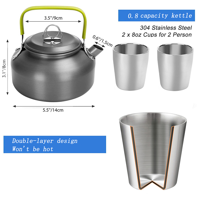 1 Set Outdoor Pot Pan Camping  - Camping Cooking Kettle ulasan dan harga