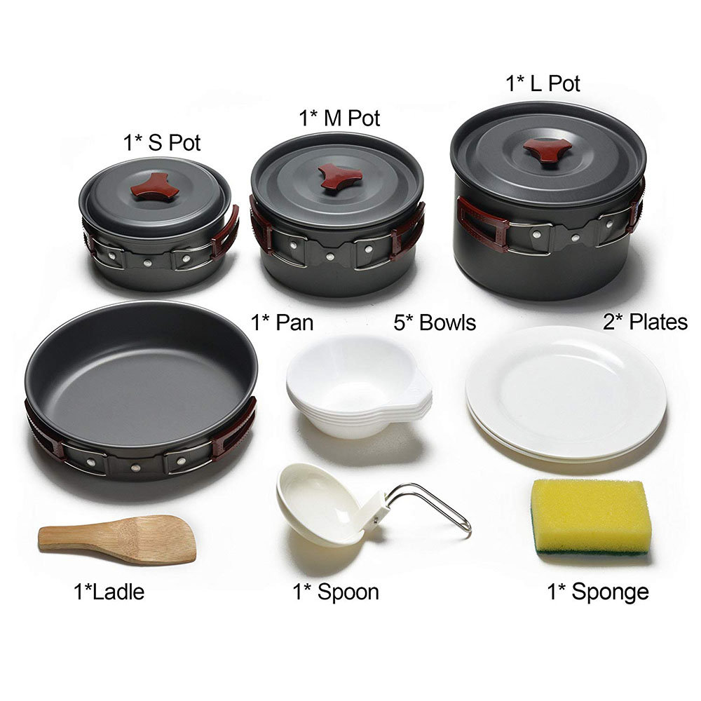 Outdoor Camping Cookware Kit N - Camping Cooking Set Lightweight ulasan dan harga