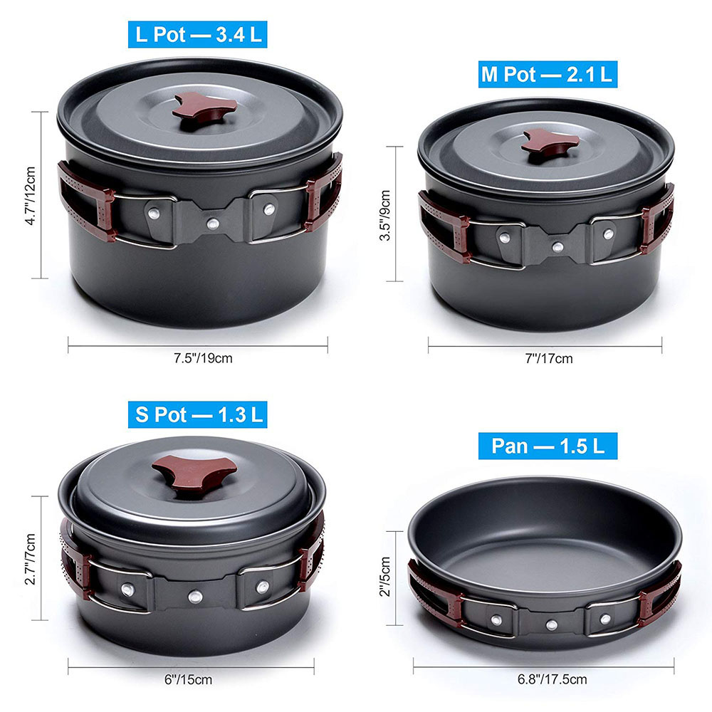 Outdoor Camping Cookware Kit N - Camping Cooking Set Lightweight ulasan dan harga